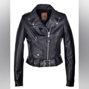 Schott NYC 218W Cropped Perfecto® in Lambskin Leather Jacket
